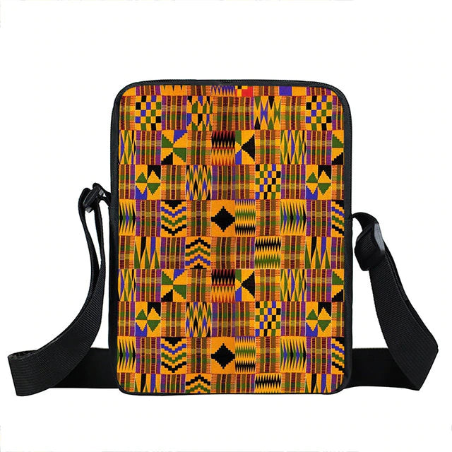 Afro Pattern Small Messenger Cross Body Bag