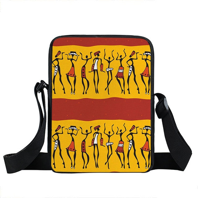 Afro Pattern Small Messenger Cross Body Bag