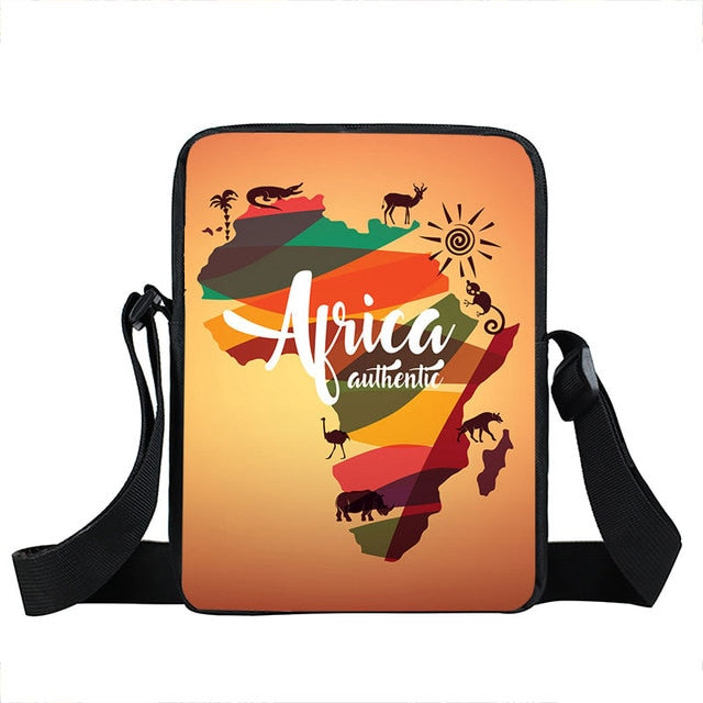 Afro Pattern Small Messenger Cross Body Bag